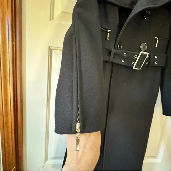 Bebe Wool Belted 3/4 length Double Breasted heavy winter coat Women’s size XS - Picture 6 of 16
